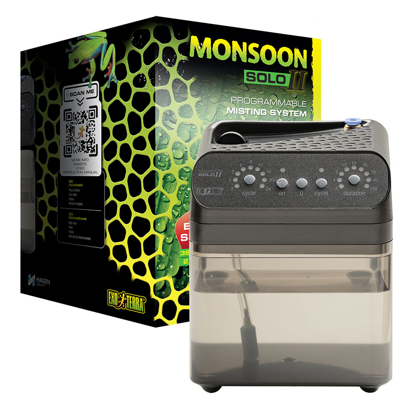 Exo Terra Monsoon Solo II Beregnungsanlage-Verpackung und Beregnungsanlage